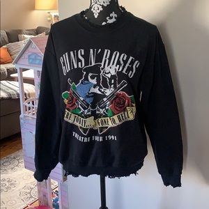Guns N’ Roses back distressed oversized sweater